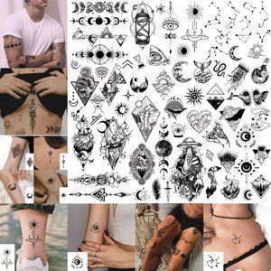 Temporary Temp Tattoos Moon Tattoo Temporary American Traditional